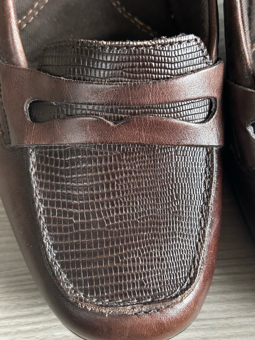 Clarks Bendables Leather Penny Loafer Heel Sz 9W - Picture 8 of 12